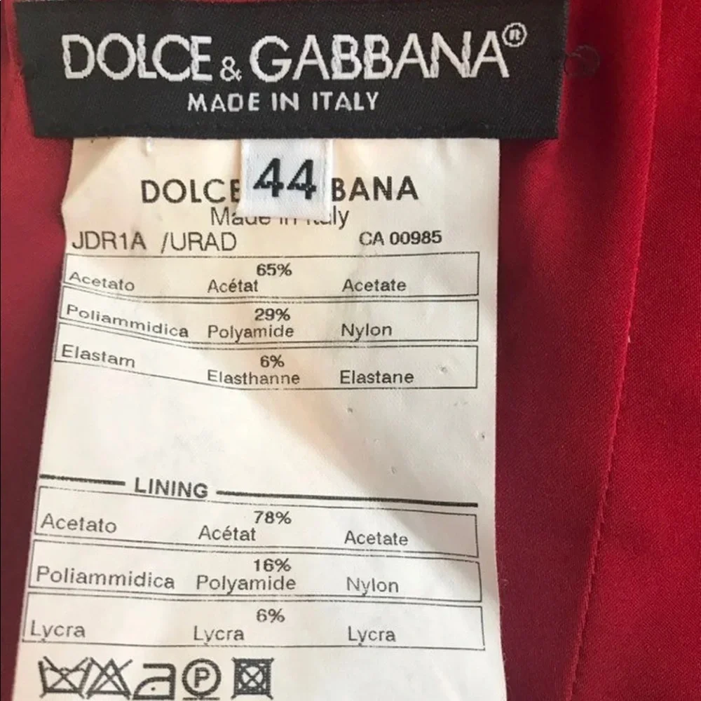 Dolce and Gabbana Red Satin Dress - Picture 2 of 5